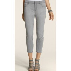 Chicos‎ Platinum Bling Diamond Pockets Crop Jeans